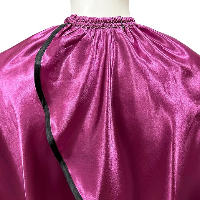 Salon Styling Capes for Clients, Hair Dye Cutting Capes with Elastic Hooks, Waterproof Light Weight Satin Sheen Styling Cape Barber Gown for Stylist, 63”*56”(Purple)