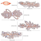 4PCS Vintage Elegant Metal Rhinestone Hair Clips, Sparkly Crystal Hair Pins Butterfly Floral Leaf Bow Hair Barrettes, Non-Slip Sparkly French Floral Hairpins Accessories Gift for Women Girls