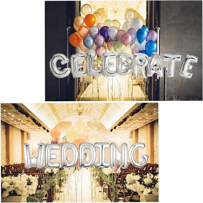 Single Aluminum Hanging Foil Film Silver Letter Balloons W 40 Inch | - Image 8