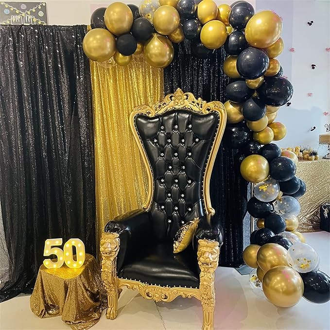 Black and Gold Confetti balloons - Image 5