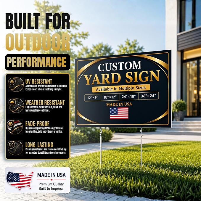 Custom Signs Outdoor by BCB Print 24x18, Personalized Signs, Printed in USA | - Image 4