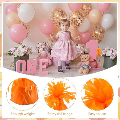 8 Pcs Orange Metallic Balloon Weights Holder Anchors Balloon Holder Weights - Image 3