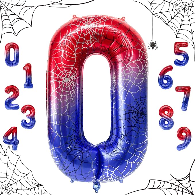40 Inch Spider Number 0 Foil Balloons by TNCDJKPA
