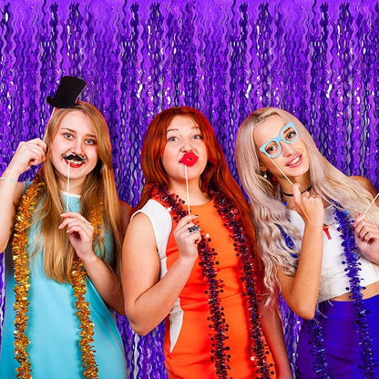Tinsel Foil Fringe Curtains Wavy Backdrop - Image 4