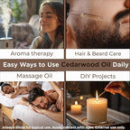 Cedarwood Essential Oil – Pure and Natural Warm Woody Cedar Aroma for Diffusers, Aromatherapy, Hair and Skin Care, Scalp Massage, Soap and Candle Making – with Glass Dropper, 4 oz