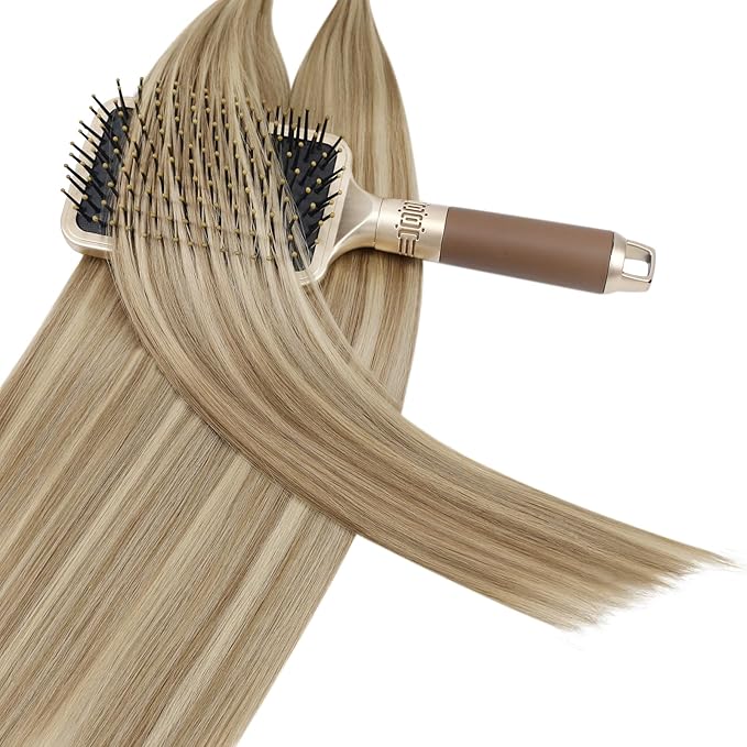 YoungSee U Tip Hair Extensions Human Hair Golden Blonde and Blond Highlight Hair Extensions Utips Hair Extension Real Human Hair Blond Ktip Hair Extension Natural Long Straight 22In 1G/S 50G