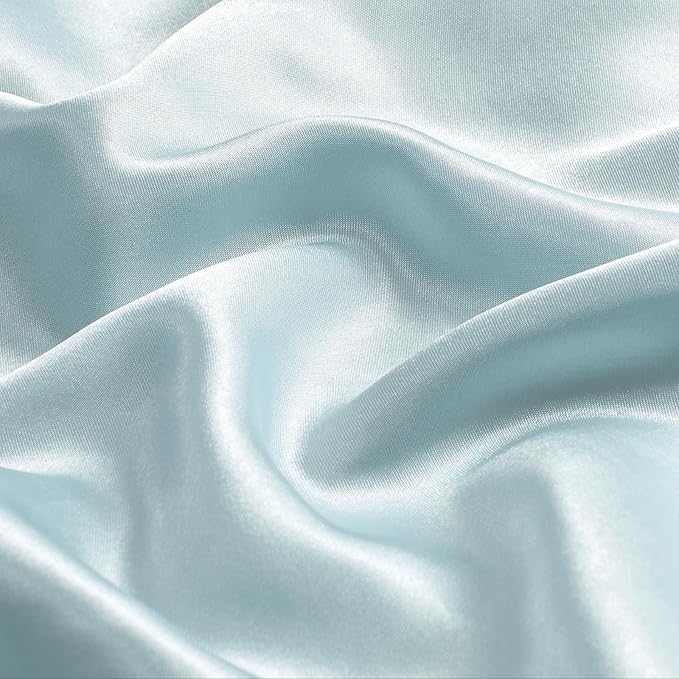BEDELITE Satin Body Pillow Cover 2 Pack, Super Soft and Cooling Body Pillow Pillowcase for Hair and Skin, Breathable Silky Full Long Pillowcase Cover(20"x54", Stone Blue)