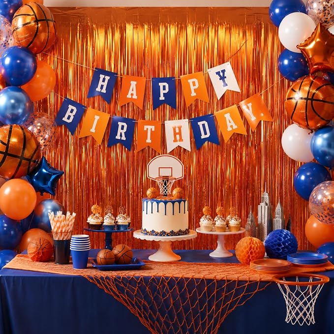 Matte Orange Foil Fringe Curtains Backdrop Party Decorations 2 PCS | 3.3 x 6.6 - Image 8