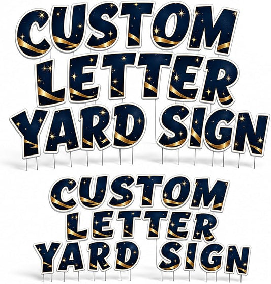 Custom Large lawn letters with stakes by BCB | Lawn Sign Printed in USA | 24 by BCB
