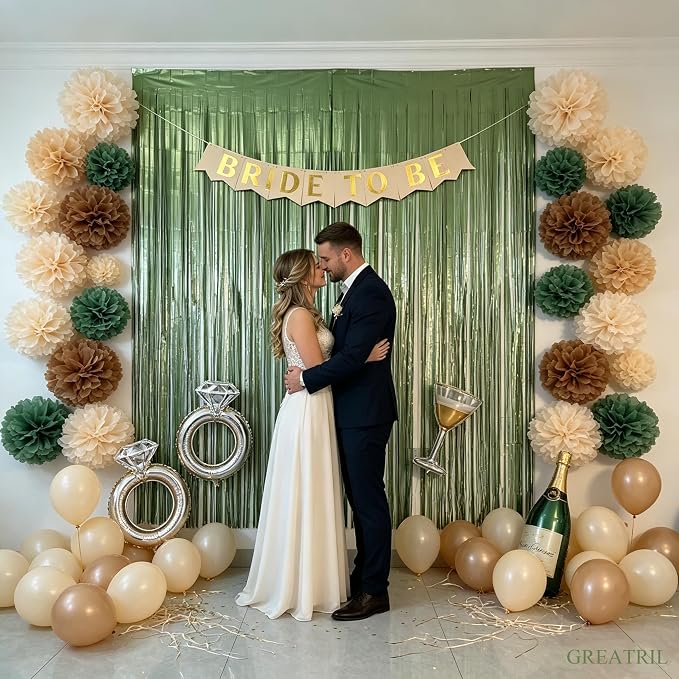 Sage Green Foil Fringe Streamers - Image 5