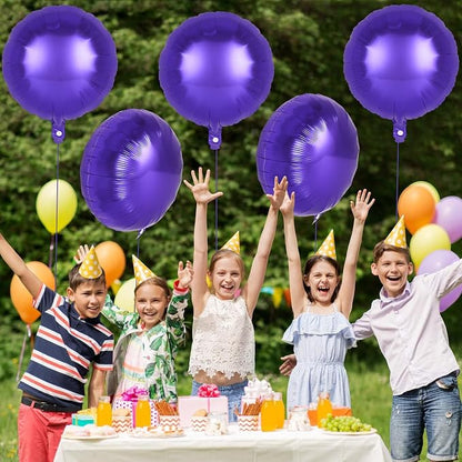 20 Pcs Purple Round Shaped Balloons, 18 Inch Round Foil Balloon, Giant Round - Image 6