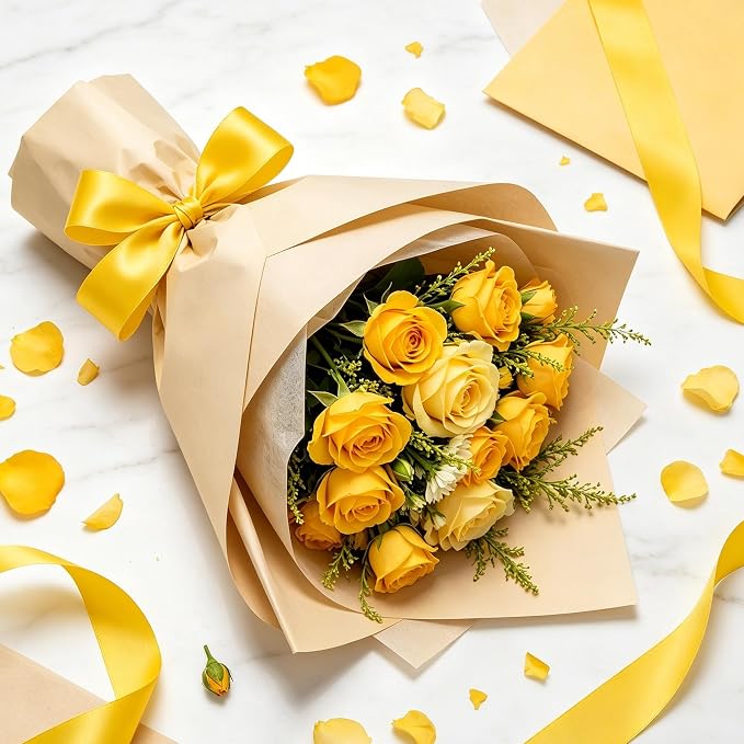 30Yards 1In Yellow Satin Ribbon - Image 5