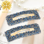 Rhinestone and Crystal Hair Clips 2-Pack, Sparkly Barrettes & Elegant Bling Accessories for Women & Girls(Set13)