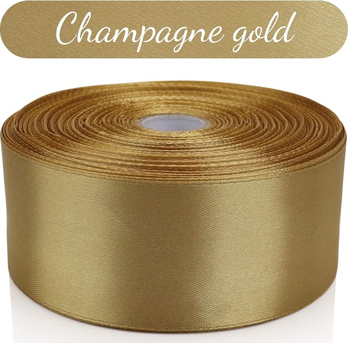 Nsilu 1-1/2 inch Champagne Gold Ribbon - Image 5