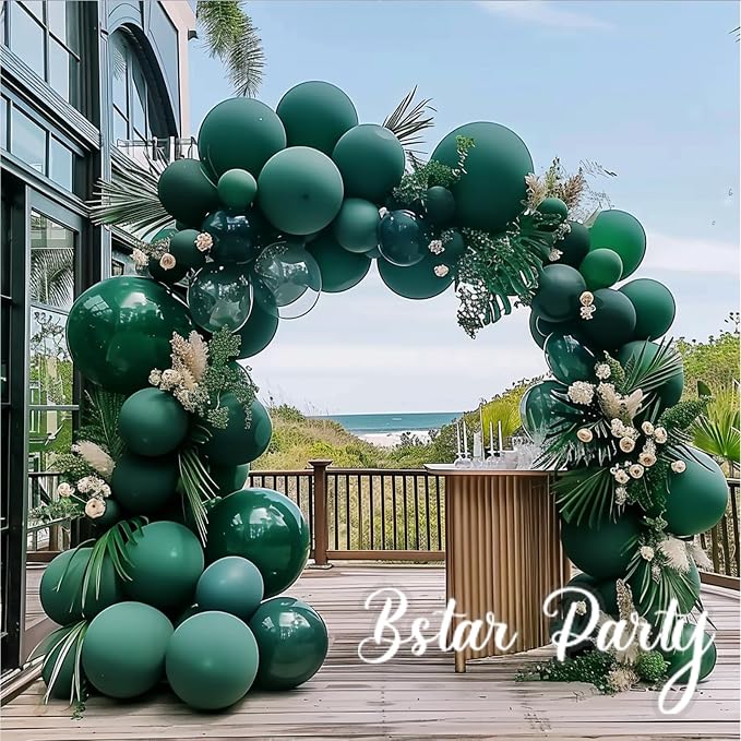 Double Stuffed Dark Green Balloon Garland Arch Kit | 18/12/10/5inch Different - Image 5