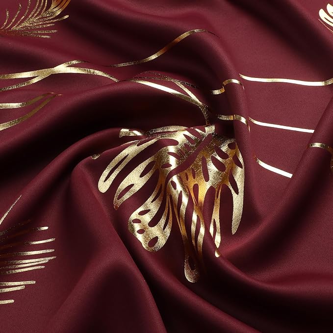 Burgundy Red Blackout Curtains for Living Room 90 Inch Length 2 Panels Set - Image 7