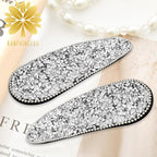 2PCS Rhinestone Hair Clips,Snap Hair Accessories,Decorative Hair Clips,Rhinestone Barrettes For Women Girls(SET20)
