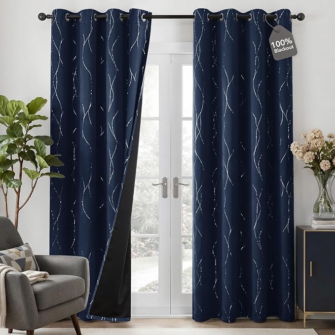 Deconovo 100% Blackout Living Room Curtains 84 Inches Long, Thermal Insulated by Unknown