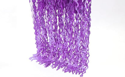 4 Pack Sparkle Wavy Purple Tinsel Curtain Party Backdrop - Image 8