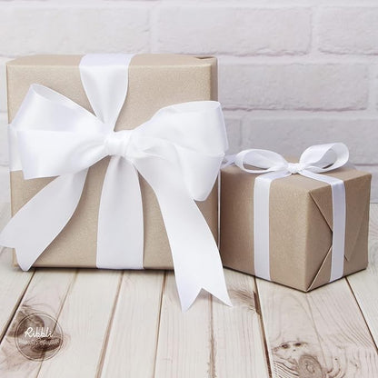 Ribbli White Double Faced Satin Ribbon, 1-1/2” x Continuous 25 Yards, Use - Image 3