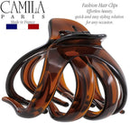 Camila Paris AD704 Small French Octopus Hair Clip for Women Thick Hair for Long Curly Wavy Hair, Girls Hair Claw Clips, Styling Big Claw Clip for Thick Hair, Strong Hold No Slip Grip, Made in France