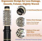 Round Hair Brush Blow Dryer (Yellow-Black, 1.2 Inch)