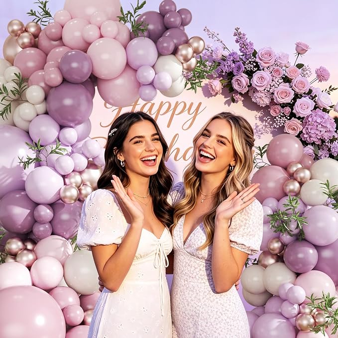 Pink and Purple Balloon Arch Kit - Image 4