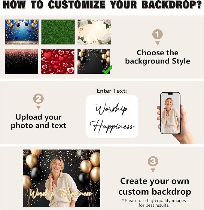 Custom Backdrop Personalized 7x5 Ft, Customized Photo Backdrop Banner - Image 2