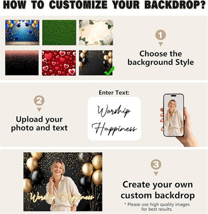 Custom Backdrop Personalized 7x5 Ft, Customized Photo Backdrop Banner - Image 2