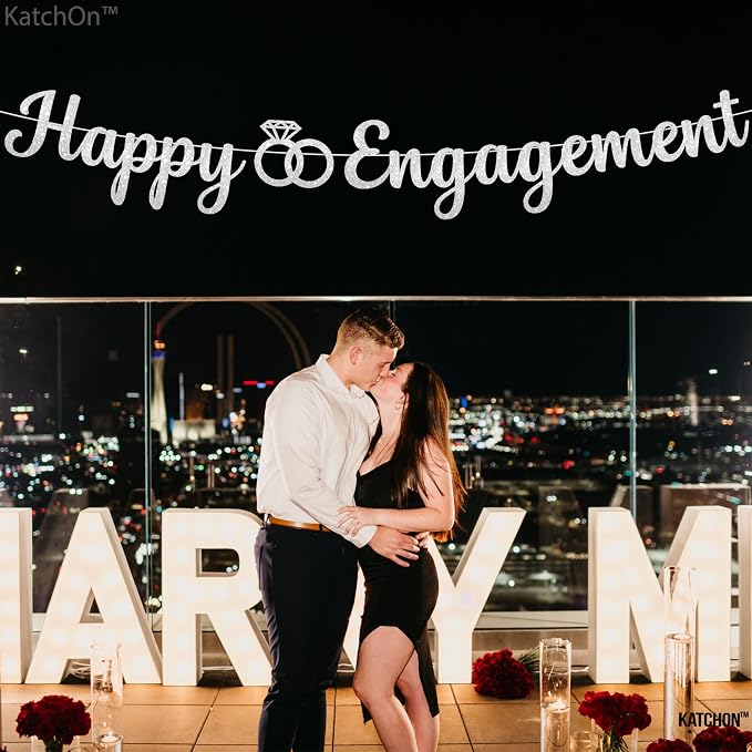 KatchOn, Glitter Happy Engagement Banner, Pre-Strung - Image 5