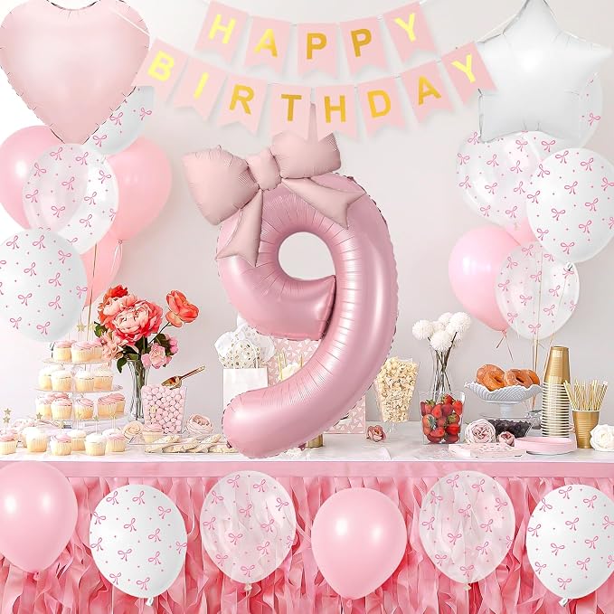 9th Pink Bow Birthday Decorations - Image 9