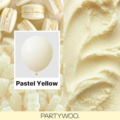 PartyWoo Pastel Yellow Balloons 120pcs Light Pale Yellow Color | 18 12 10 5 - Image 2