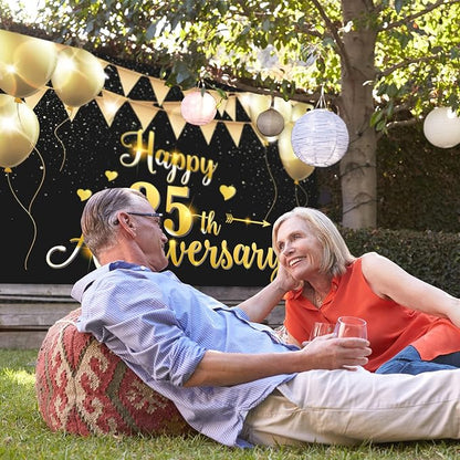 HAMIGAR 6x4ft Happy 25th Anniversary Banner Backdrop - Image 6