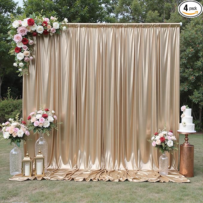 20x10FT Champagne Sequin Backdrop Curtain by Unknown