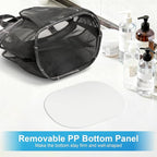 Mesh Shower Caddy Portable, Bathroom Caddy Organizer for College Dorm Essentials, Hanging Shower Tote Bag with 7 Pockets for Beach, Swimming, Gym camping Grey Black Checkered