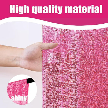 Pink Sequin Backdrop Curtains 2Panel 2x8ft - Image 5
