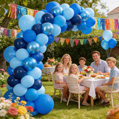 68pcs Blue Balloons Metallic, 12Inch Chrome Blue Balloons Kit Macaron Light - Image 6