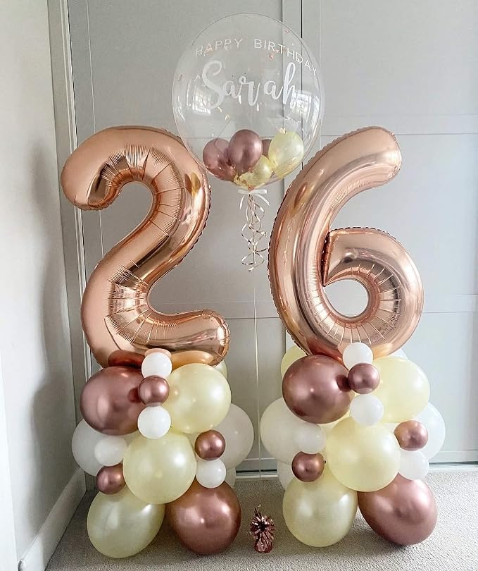 40 Inch Rose Gold 26 Number Balloons Giant Jumbo Huge 26 or 62 Foil Mylar - Image 7