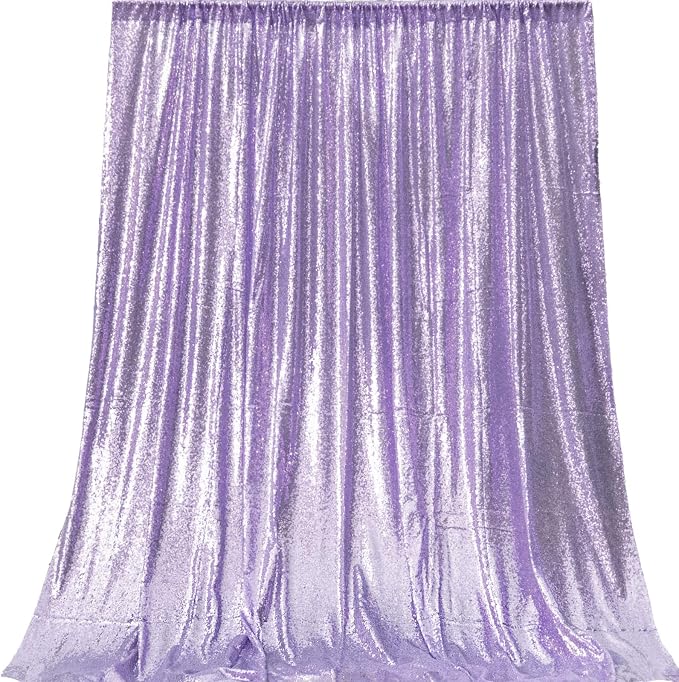 JYFLZQ Lavender Sequin Backdrop Curtains 7ft x 7ft 1 Panel Glitter Photo Booth - Image 7