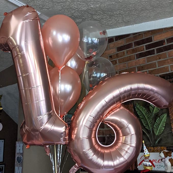 Rose Gold 16th Birthday Balloons - Image 5