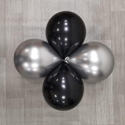 100Pcs Silver and Black Column Tower Balloons - Image 4