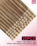 Youngsmile Injection Tape in Hair Extensions Human Hair Balayage #10/27/27 Golden Brown to Caramel Blonde 20pcs 50g 22 Inch Injected Tape in Hair Extensions Seamless Remy Human Hair (#10/27/27,22'')