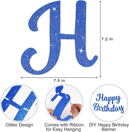 Glitter Happy Birthday Banner Sign Birthday Garland Wall Door Banners Flag - Image 7