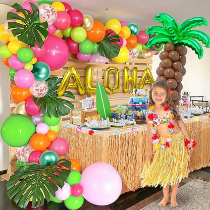 SNLN 178Pcs Tropical Luau Balloons Arch Garland Kit Hawaiian Party Decorations - Image 6