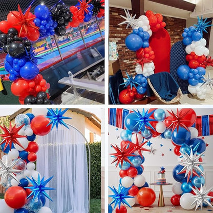 Red Blue Silver Star Balloons, 22/27 Inch Blue and Red Silver Star Shaped - Image 7