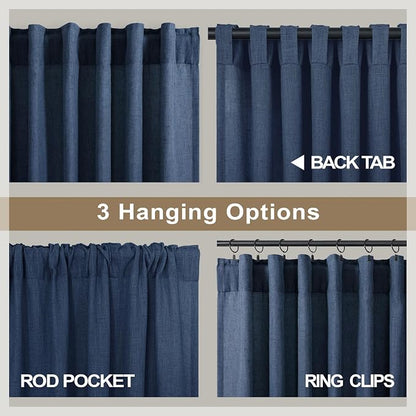 Pitalk Navy Extra Long Curtains 120 Length - Image 5