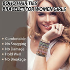 20PCS Boho Hair Ties Bracelet for Women and Girls, Elastic No-Damage Cute Bands for Thick or Thin Hair and Ponytails, All-Day Hold Hair Accessories (Set 7)