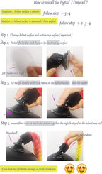 Helmet Pigtails Gradient Ramp Helmet Curly Ponytail Helmet Hair with Suction Cup for Motor Bike 2PCS 14inch Ombre Black to Pink (Helmet not Included)