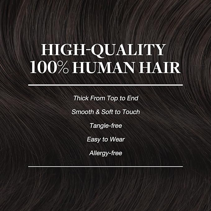 GOO GOO Clip in Hair Extensions Real Human Hair, Remy Human Hair Extensions Clip ins for Women, Natural Human Hair, 14inch 120g 7Pcs, 2A Light Brown