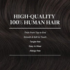 GOO GOO Clip in Hair Extensions Real Human Hair, Remy Human Hair Extensions Clip ins for Women, Natural Human Hair, 26inch 135g 7Pcs, 2A Light Brown